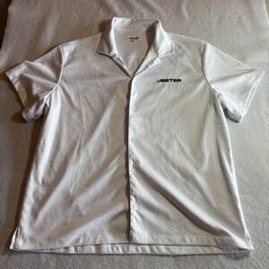 Jeeter Mens White Mesh Button Up Shirt Short‎ Sleeve Casual Size M